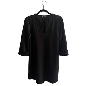 Zara | Textured Black Shift Cocktail Dress | Women’s Size Small